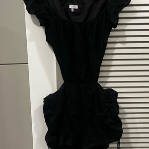 Tobi Black Cut-Out Puff Sleeve Romper – Size Medium